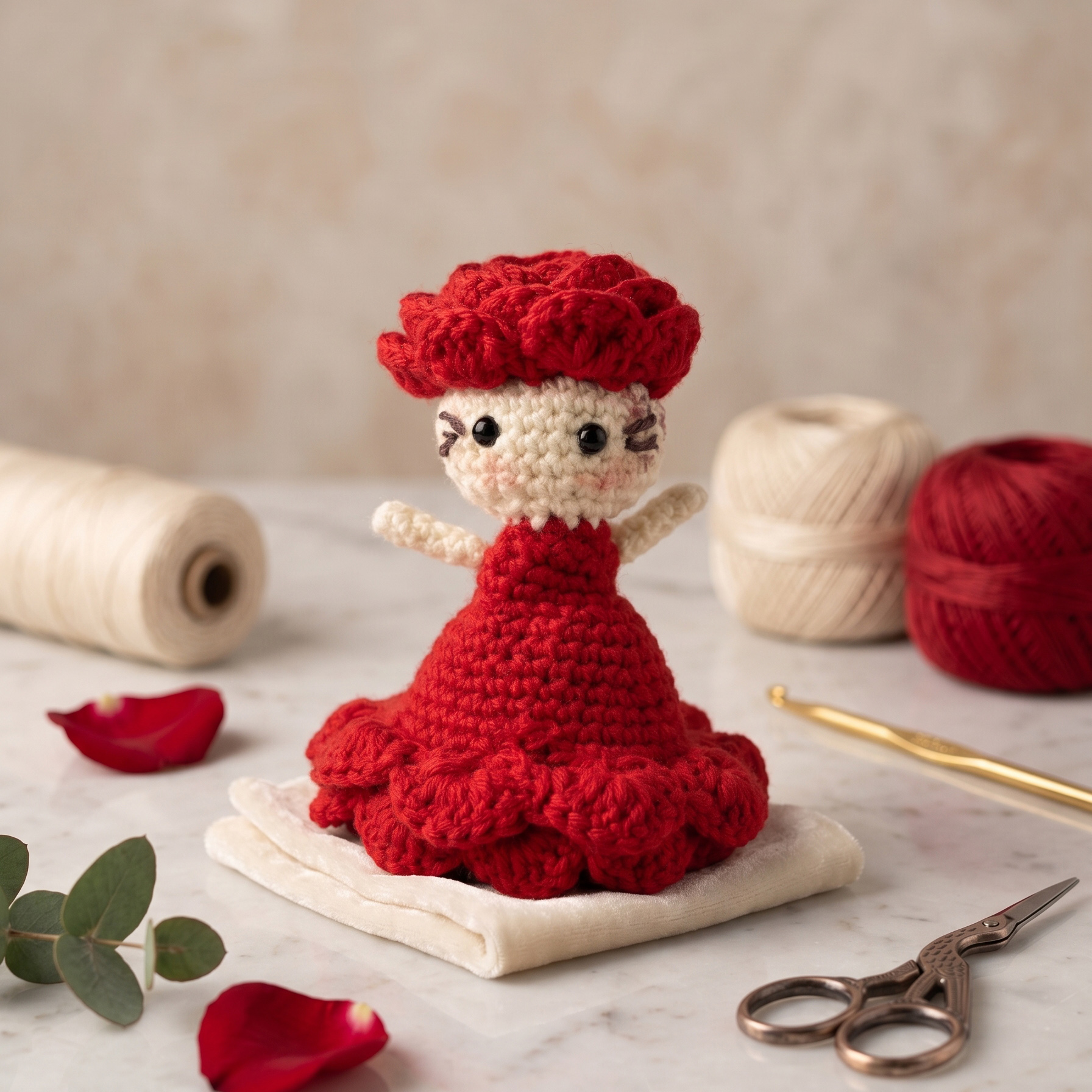 Rose Petal Princess – 2-in-1 Crochet Toy